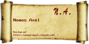Nemes Axel névjegykártya